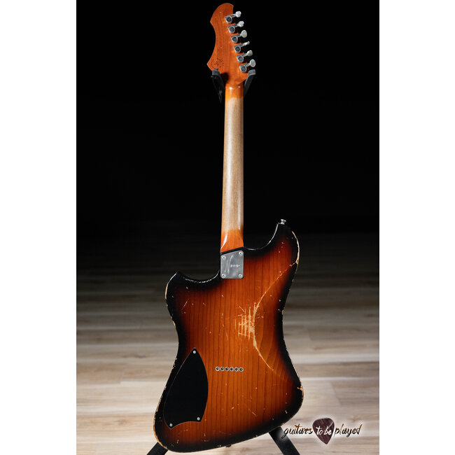 Novo Voltur V2 Pine Body Staple P-90/Humbucker Guitar – Firebird Burst