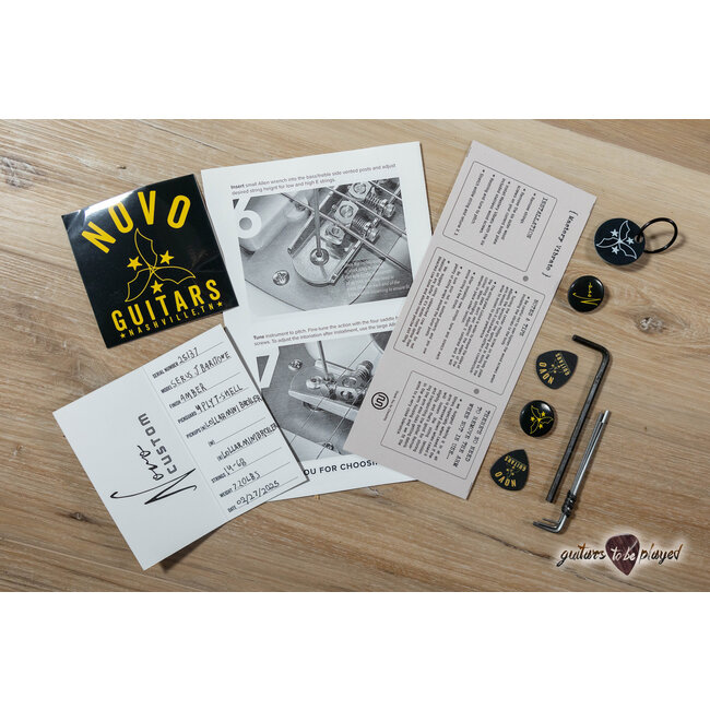 Novo Custom Serus J Baritone Guitar w/ Lollar Mini Broilers – Amber