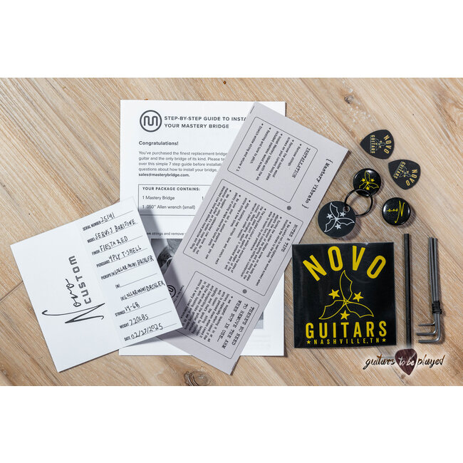 Novo Custom Serus J Baritone Guitar w/ Lollar Mini Broilers – Fiesta Red