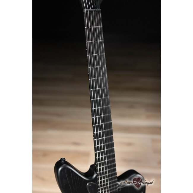 ESP LTD AW-XJ7B Baritone EverTune 7-String w/ Case – Black Open Grain Satin