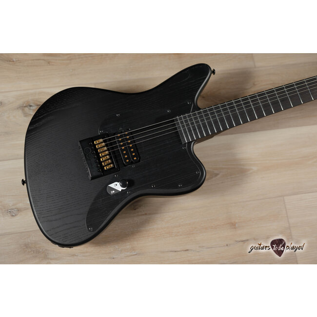 ESP LTD AW-XJ7B Baritone EverTune 7-String w/ Case – Black Open Grain Satin