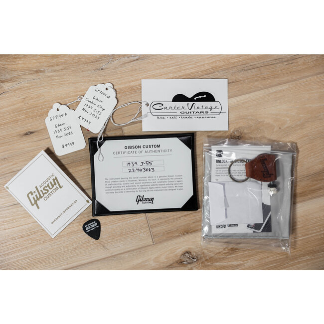 2023 Gibson 1939 J-55 Custom Shop Historic Reissue w/ Case – Vintage Sunburst