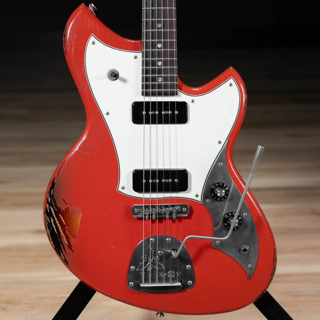 Novo Dealer Limited Nucleus Serus J Guitar – Fiesta Red over ‘64 3-Tone Burst