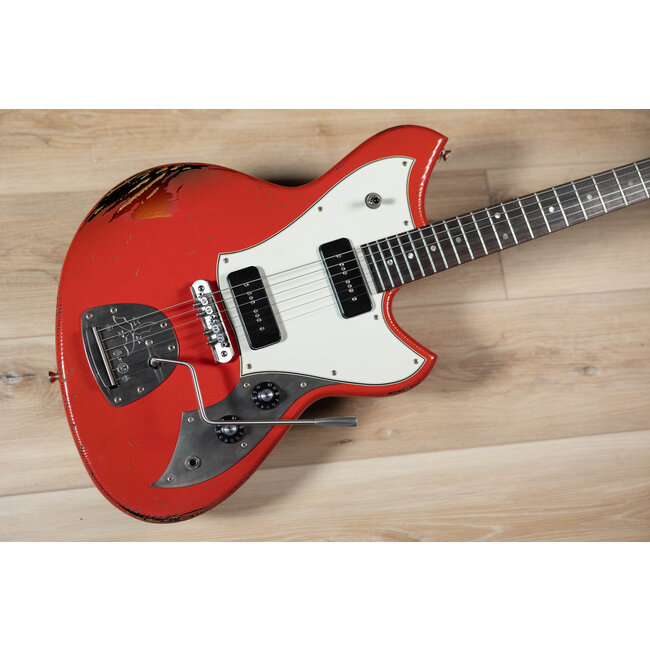 Novo Dealer Limited Nucleus Serus J Guitar – Fiesta Red over ‘64 3-Tone Burst