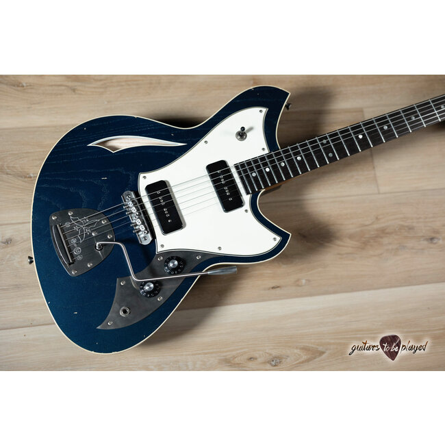 Novo Nucleus Miris J Semi-Hollow Guitar w/ Fralin P-90s – Lake Como Blue