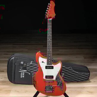 Novo Novo Dealer Limited Nucleus Serus J Guitar – Fiesta Red over ‘64 3-Tone Burst