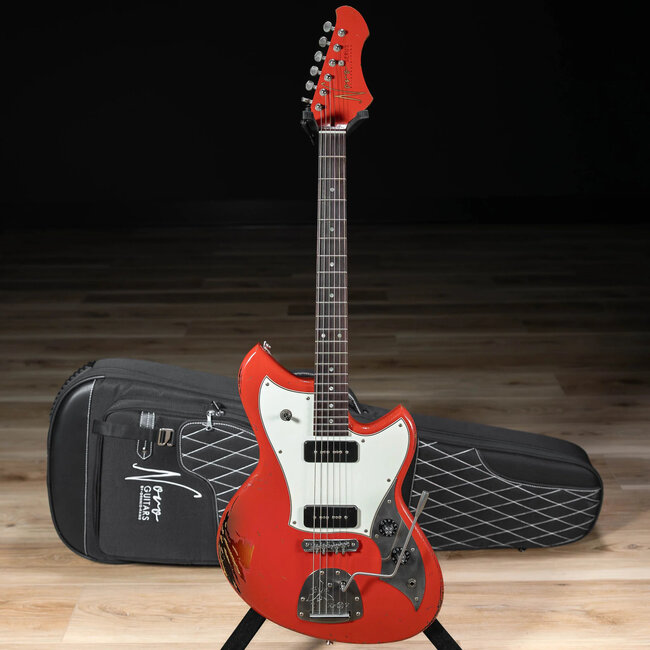 Novo Dealer Limited Nucleus Serus J Guitar – Fiesta Red over ‘64 3-Tone Burst