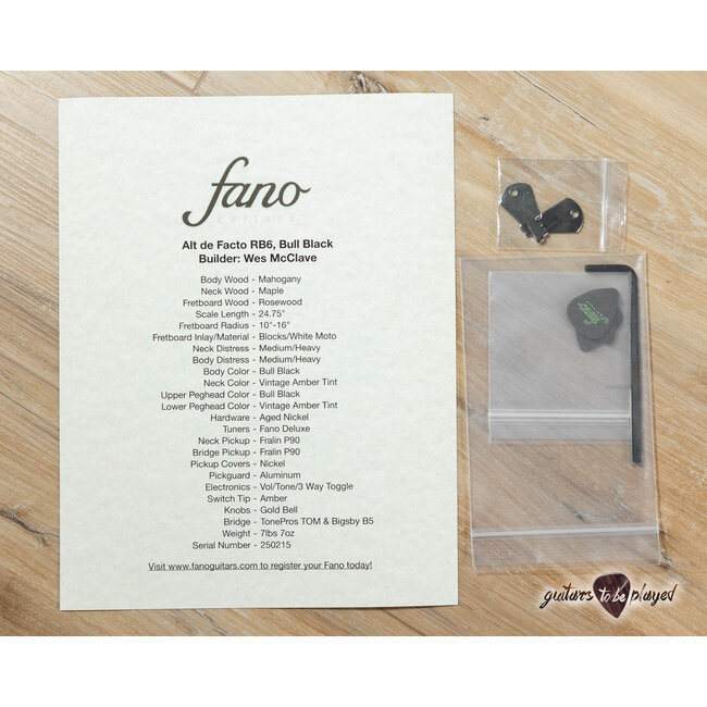 Fano RB6 Alt de Facto Mahogany Fralin P-90 Guitar w/ Bigsby & Case – Bull Black