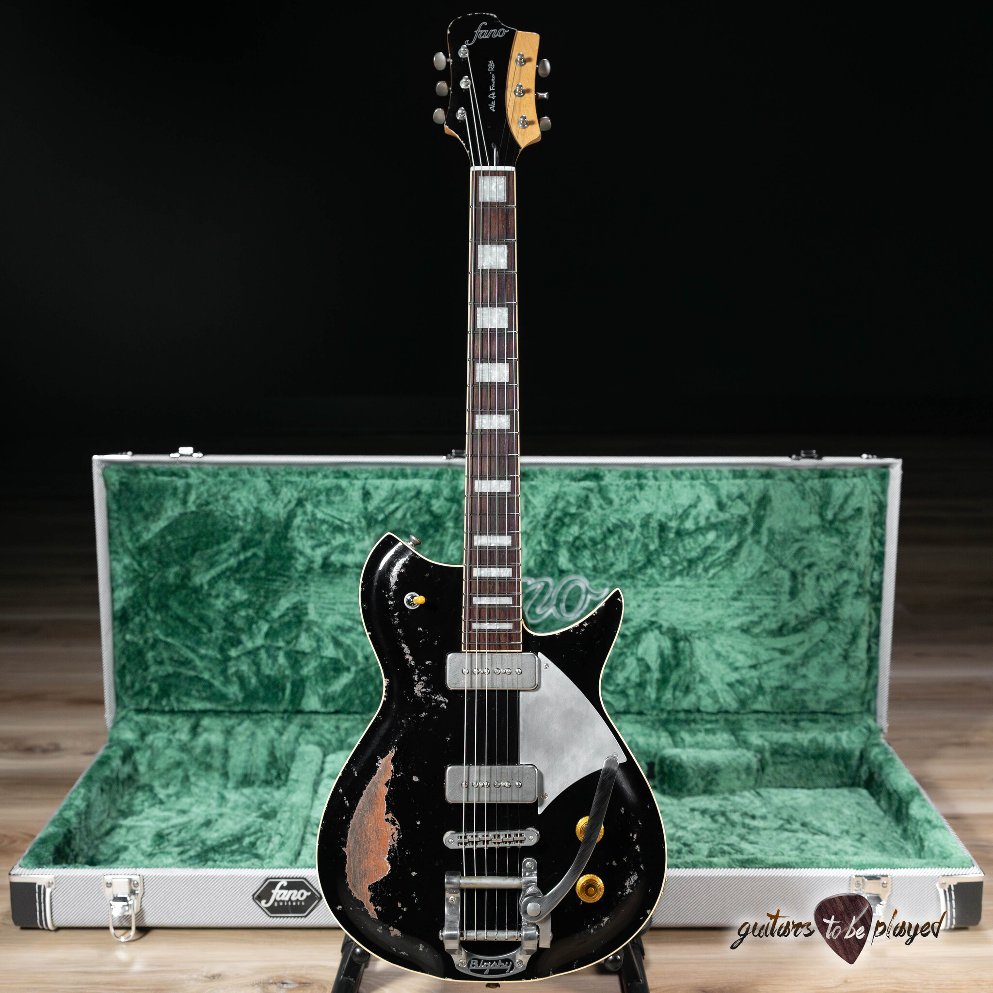 ギター Fano Guitars Alt De Facto RB6T Black Fano RB6T Thinline Alt de Facto w/ Lollar Firebird & T