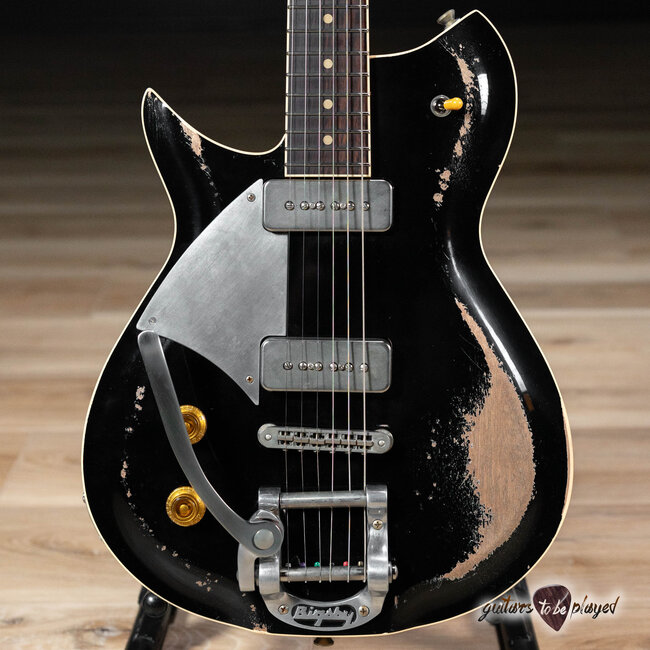 Fano RB6 Alt de Facto Left-Handed P-90 Guitar w/ Bigsby & Case – Bull Black