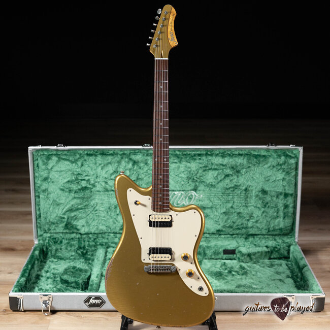 Fano JM6 Alt de Facto Lollar Zebra Imperial Wraptail Guitar w/ Case – Gold Top