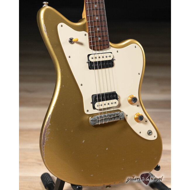 Fano JM6 Alt de Facto Lollar Zebra Imperial Wraptail Guitar w/ Case – Gold Top