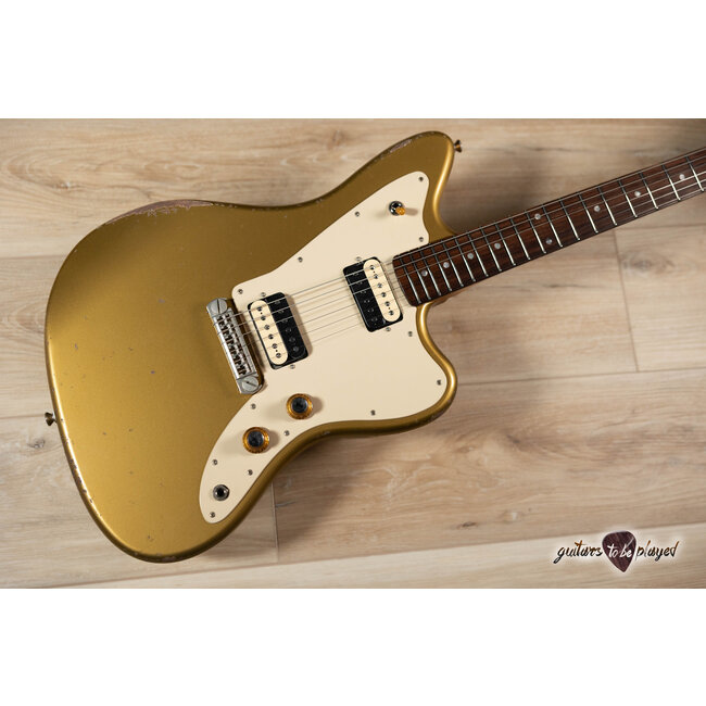 Fano JM6 Alt de Facto Lollar Zebra Imperial Wraptail Guitar w/ Case – Gold Top