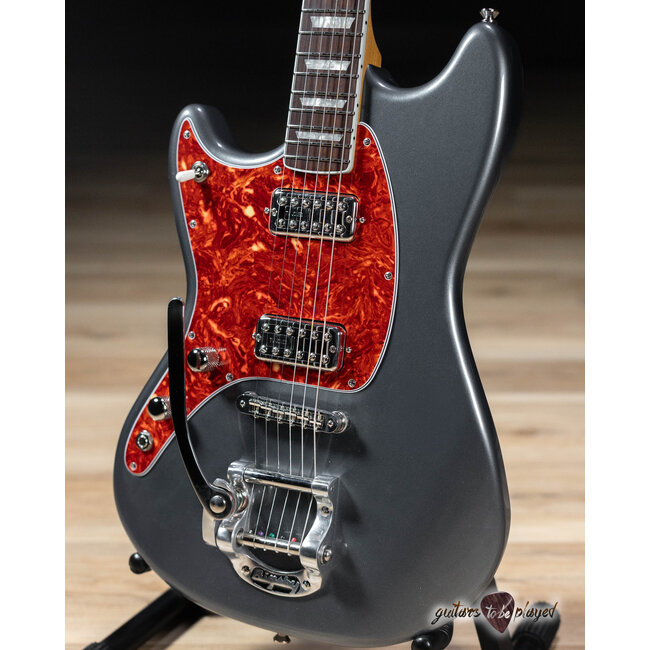 Fano MG6 Alt de Facto Left-Handed TV Jones Bigsby Guitar w/ Case –Charcoal Frost