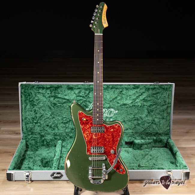 Fano JM6 Alt de Facto TV Jones Classic/PowerTron & Bigsby Guitar –Cadillac Green