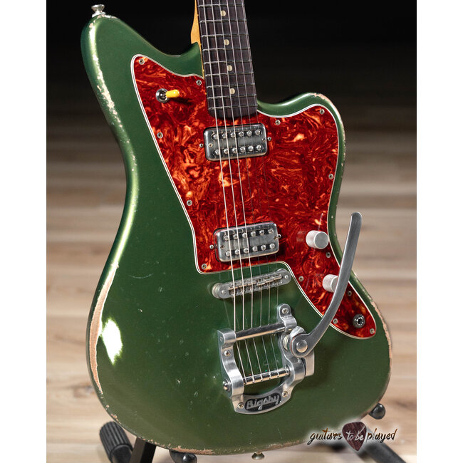 Fano JM6 Alt de Facto TV Jones Classic/PowerTron & Bigsby Guitar –Cadillac Green