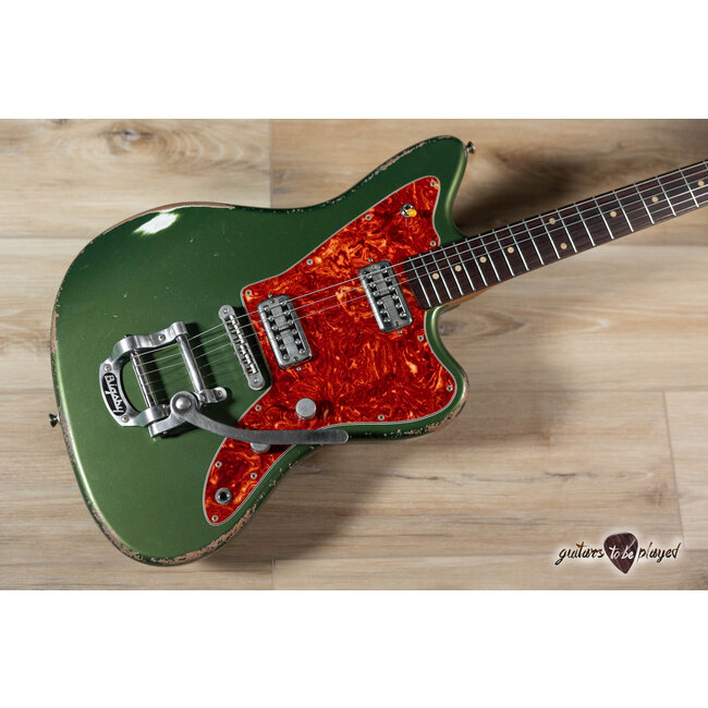 Fano JM6 Alt de Facto TV Jones Classic/PowerTron & Bigsby Guitar –Cadillac Green
