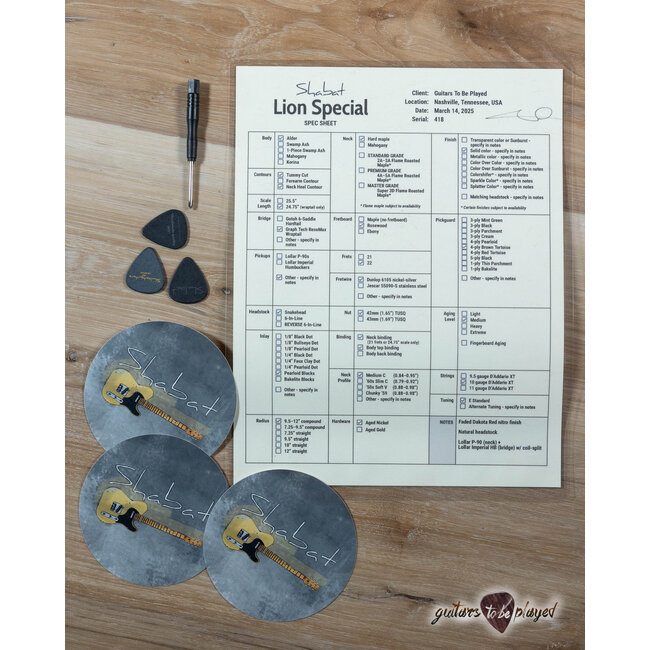 Shabat Lion Special 24.75" Scale P-90/Humbucker Guitar – Faded Dakota Red