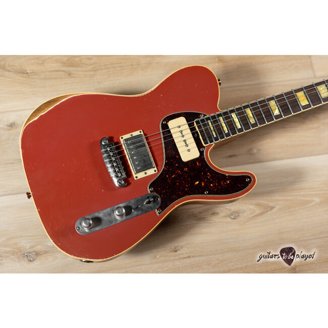 Shabat Lion Special 24.75" Scale P-90/Humbucker Guitar – Faded Dakota Red