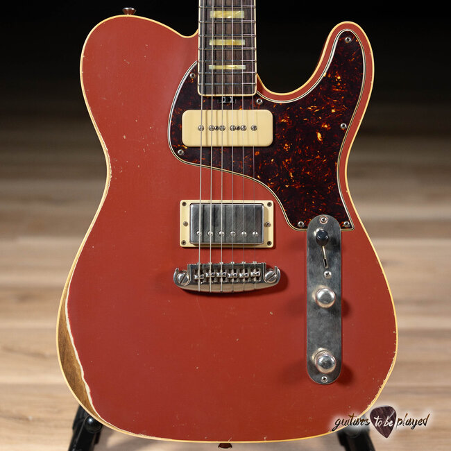 Shabat Lion Special 24.75" Scale P-90/Humbucker Guitar – Faded Dakota Red