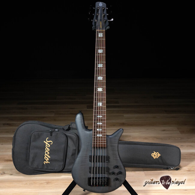 Spector Euro 6 LX 6-String EMG Bass Guitar – Trans Black Stain Matte