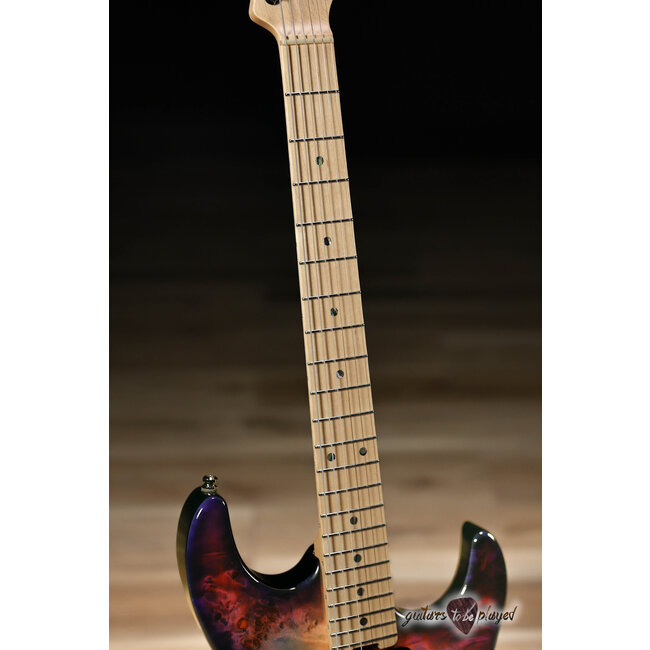 ESP Japan Original Snapper CTM Poplar Burl Maple Neck – Nebula Pink Purple Burst