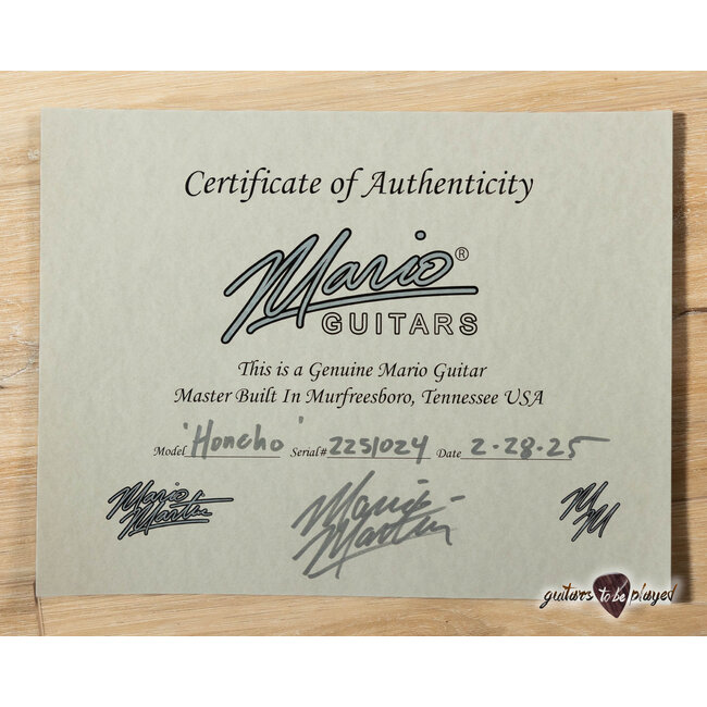 Mario Martin Guitars Honcho Paulownia w/ Rosewood – Nicotine Blonde
