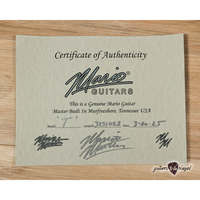 Mario Martin Guitars T-Style w/ 1-pc Swamp Ash Body & Porter PUs – Vintage Amber