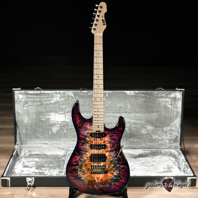 ESP Japan Original Snapper CTM Poplar Burl Maple Neck – Nebula Pink Purple Burst