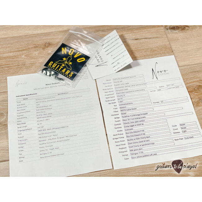 Novo Dealer Limited Serus P2 Chambered Guitar w/ Ellisonic P-90s – Bonfire