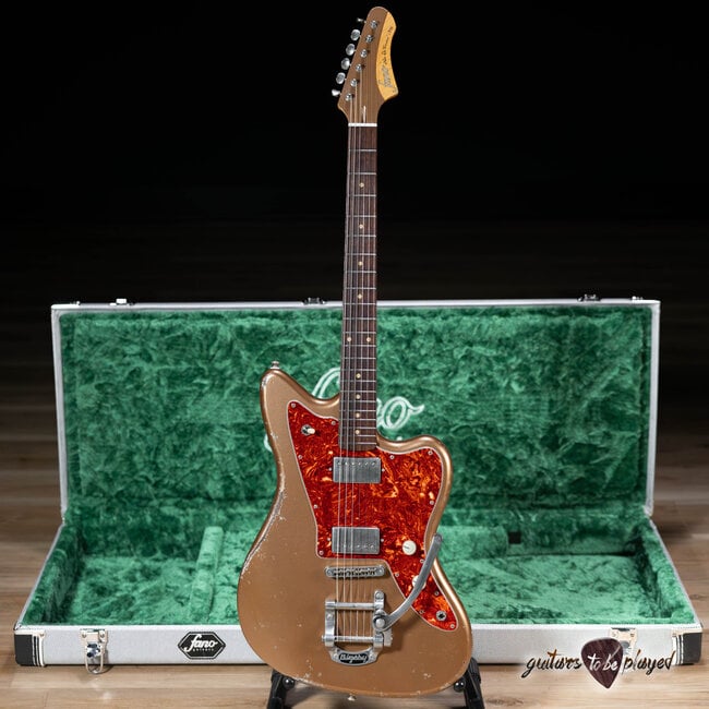 Fano JM6 Alt de Facto Lambertones Crema Guitar w/ Bigsby – Firemist Gold