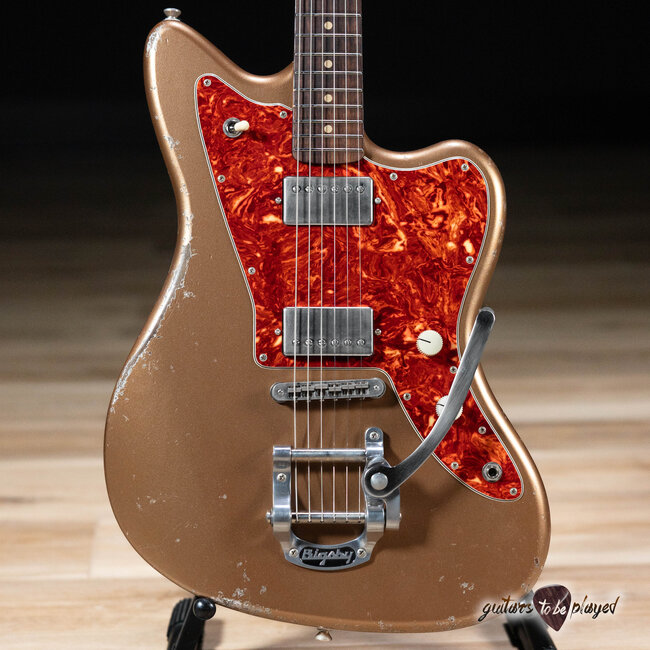 Fano JM6 Alt de Facto Lambertones Crema Guitar w/ Bigsby – Firemist Gold