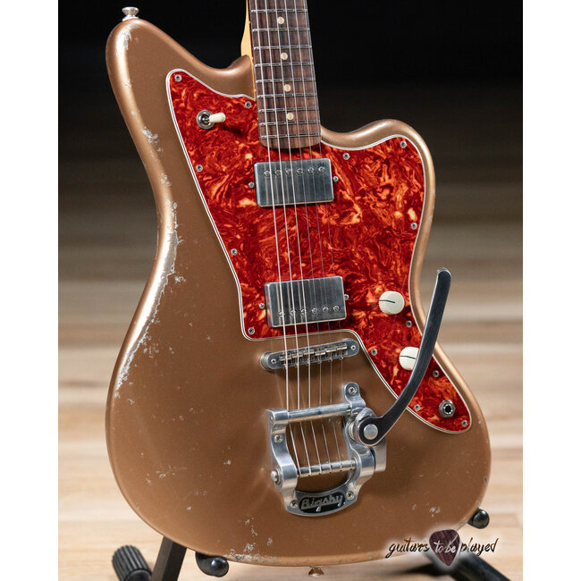 Fano JM6 Alt de Facto Lambertones Crema Guitar w/ Bigsby – Firemist Gold