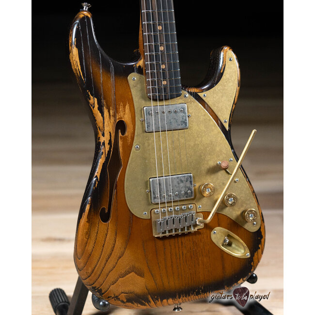 Paoletti Alfa Lounge HH “Stratospheric” Thinline S-Style – Tobacco Burst