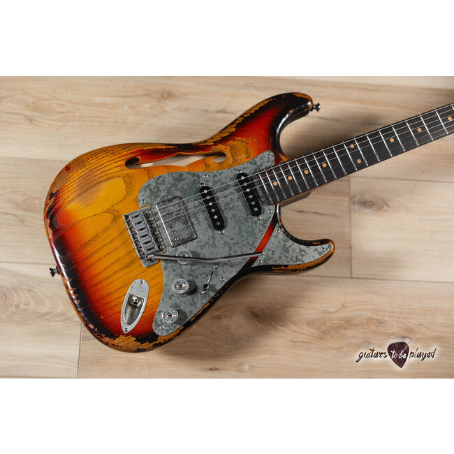 Paoletti Alfa Lounge HSS “Stratospheric” S-Style Guitar– 3-Tone Sunburst