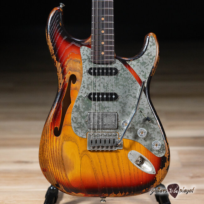 Paoletti Alfa Lounge HSS “Stratospheric” S-Style Guitar– 3-Tone Sunburst