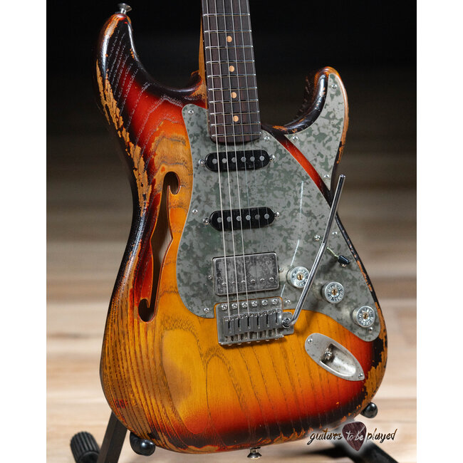 Paoletti Alfa Lounge HSS “Stratospheric” S-Style Guitar– 3-Tone Sunburst