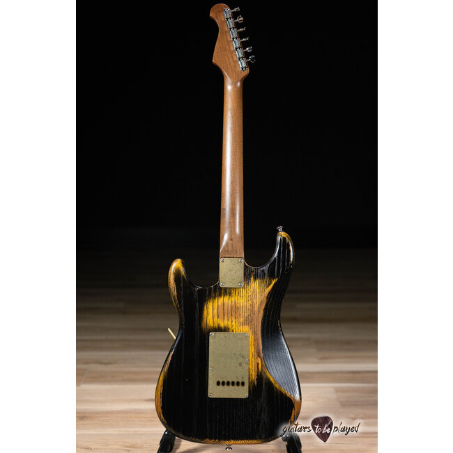 Paoletti Alfa Lounge SSS “Stratospheric” Thinline S-Style – Butterscotch Black