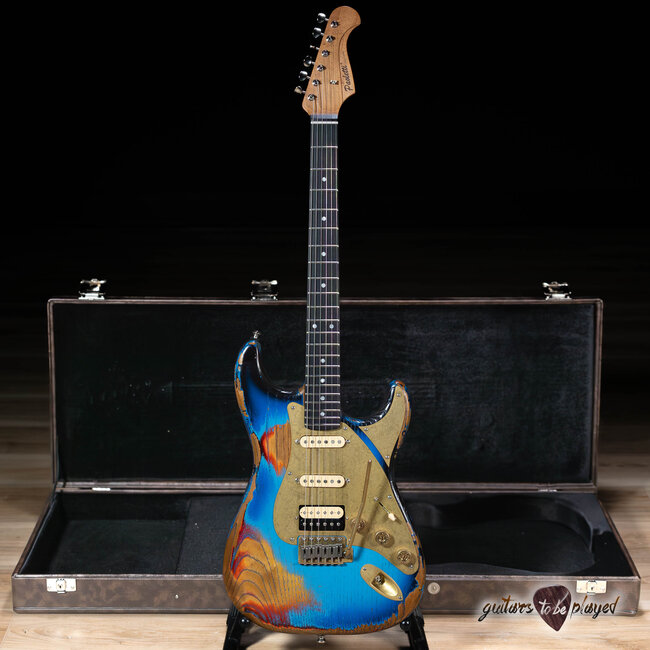 Paoletti Alfa Loft HSS Ebony Fretboard “Stratospheric” S-Style – Heavy Deep Blue