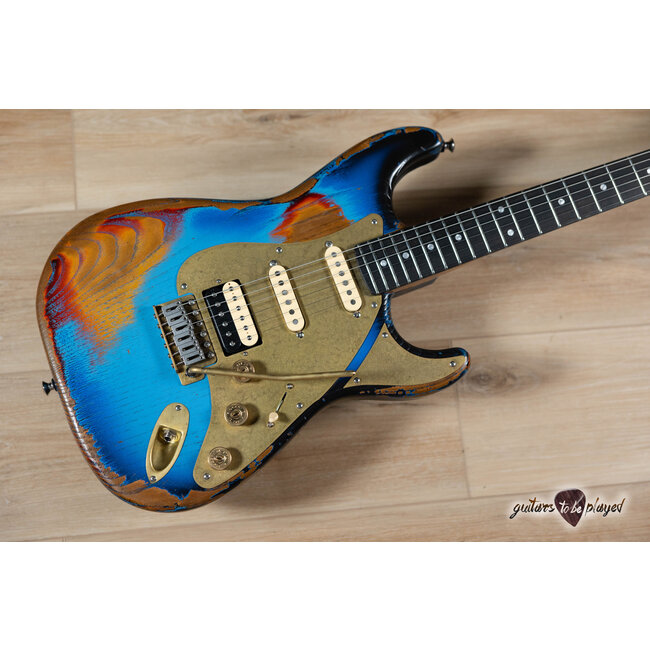 Paoletti Alfa Loft HSS Ebony Fretboard “Stratospheric” S-Style – Heavy Deep Blue