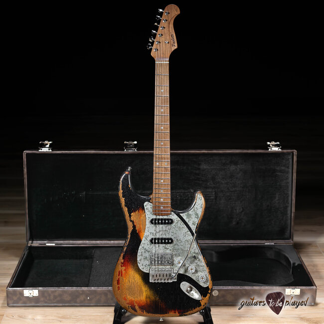 Paoletti Alfa Loft HSS Maple Fretboard “Stratospheric” w/ Case – Heavy Black