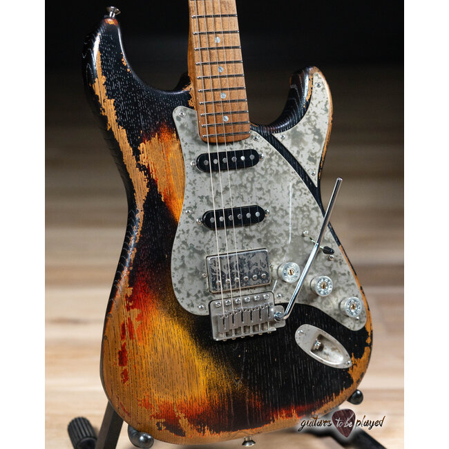 Paoletti Alfa Loft HSS Maple Fretboard “Stratospheric” w/ Case – Heavy Black