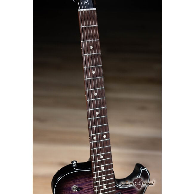 Knaggs Kenai T1 Flame Top Guitar w/ Indian Rosewood – Pinkle Gloss