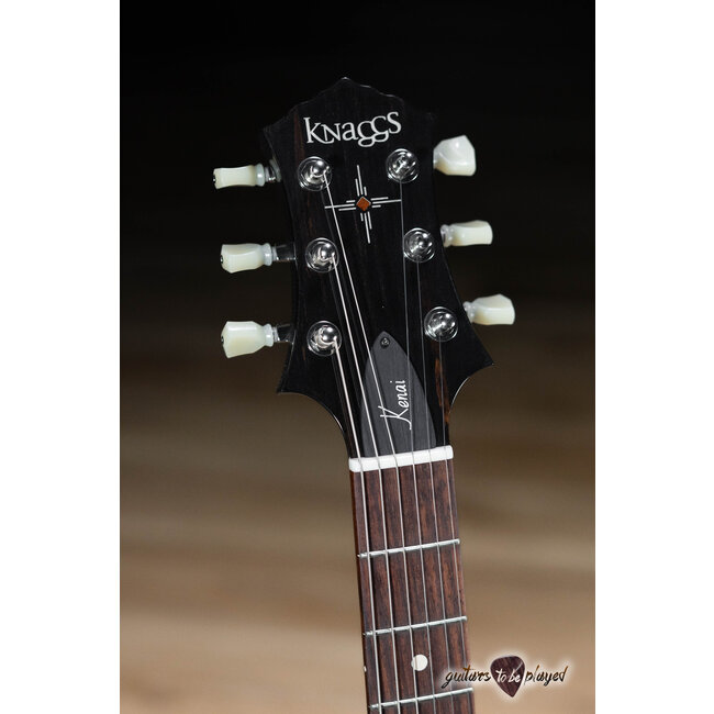 Knaggs Kenai T1 Flame Top Guitar w/ Indian Rosewood – Pinkle Gloss