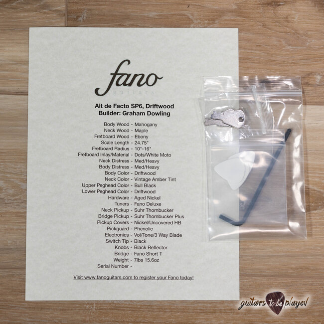 Fano SP6 Alt de Facto Mahogany Suhr Thornbucker Guitar w/ Case – Driftwood