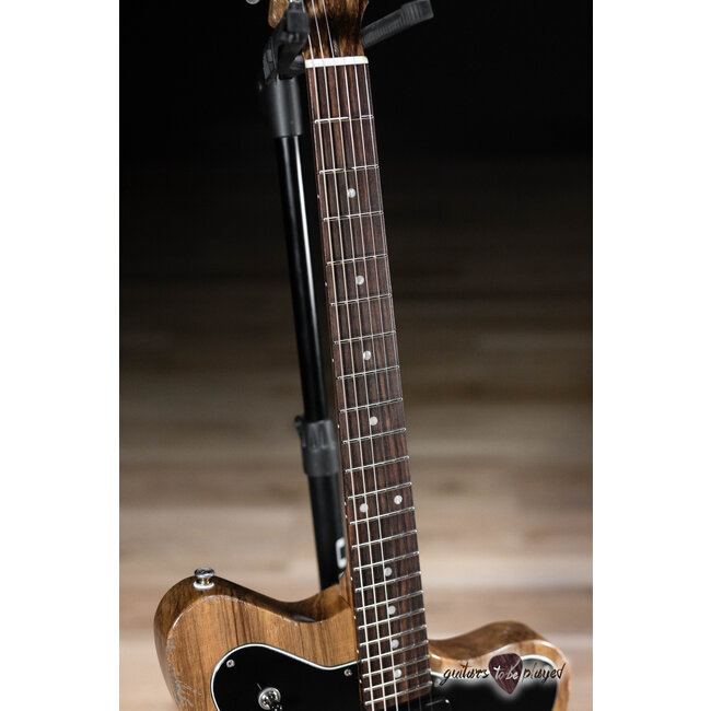 Fano PX6 Alt de Facto Black Limba Lollar P-90 Guitar w/ Bigsby & Case – Natural