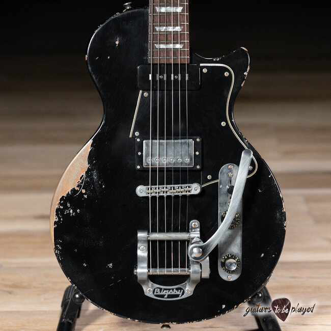 Fano SP6 Alt de Facto Lollar Staple P-90/Imperial w/ Bigsby & Case – Bull Black
