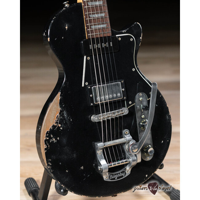 Fano SP6 Alt de Facto Lollar Staple P-90/Imperial w/ Bigsby & Case – Bull Black