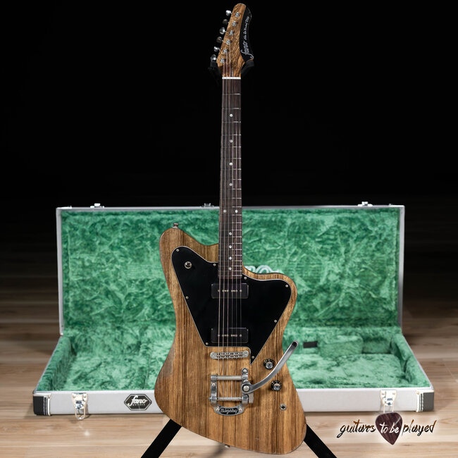 Fano PX6 Alt de Facto Black Limba Lollar P-90 Guitar w/ Bigsby & Case – Natural