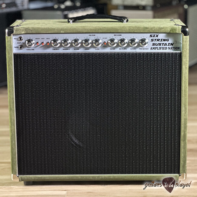 Amplified Nation Six String Sustain 50W Combo w/ Celestion G12-65 – Moss Suede